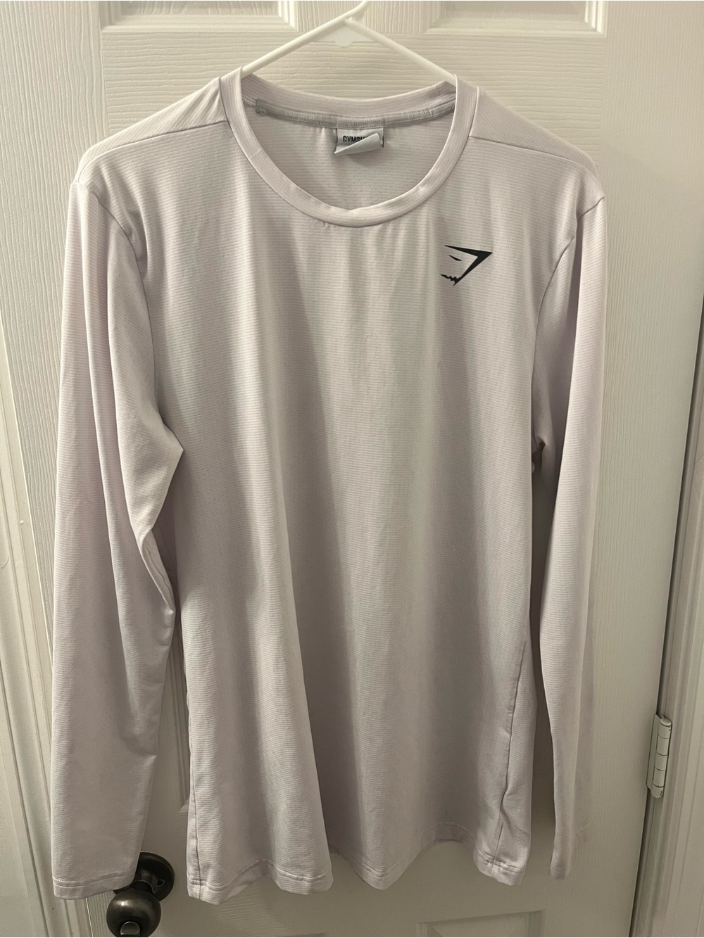 Gymshark Arrival Long Sleeve White Slim Fit Mens Small